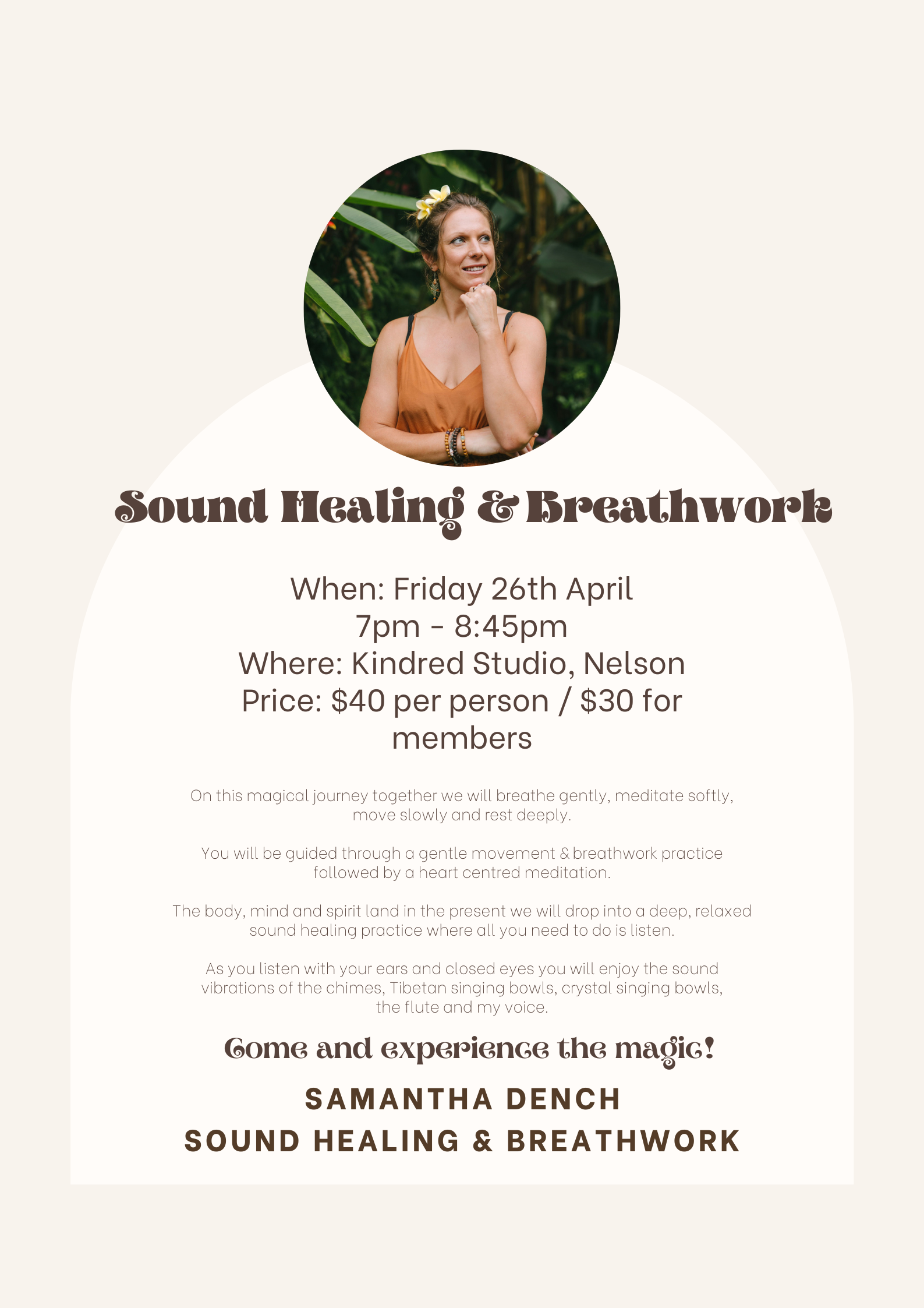 Samantha - Sound Healing & Yoga Nidra - 26 April